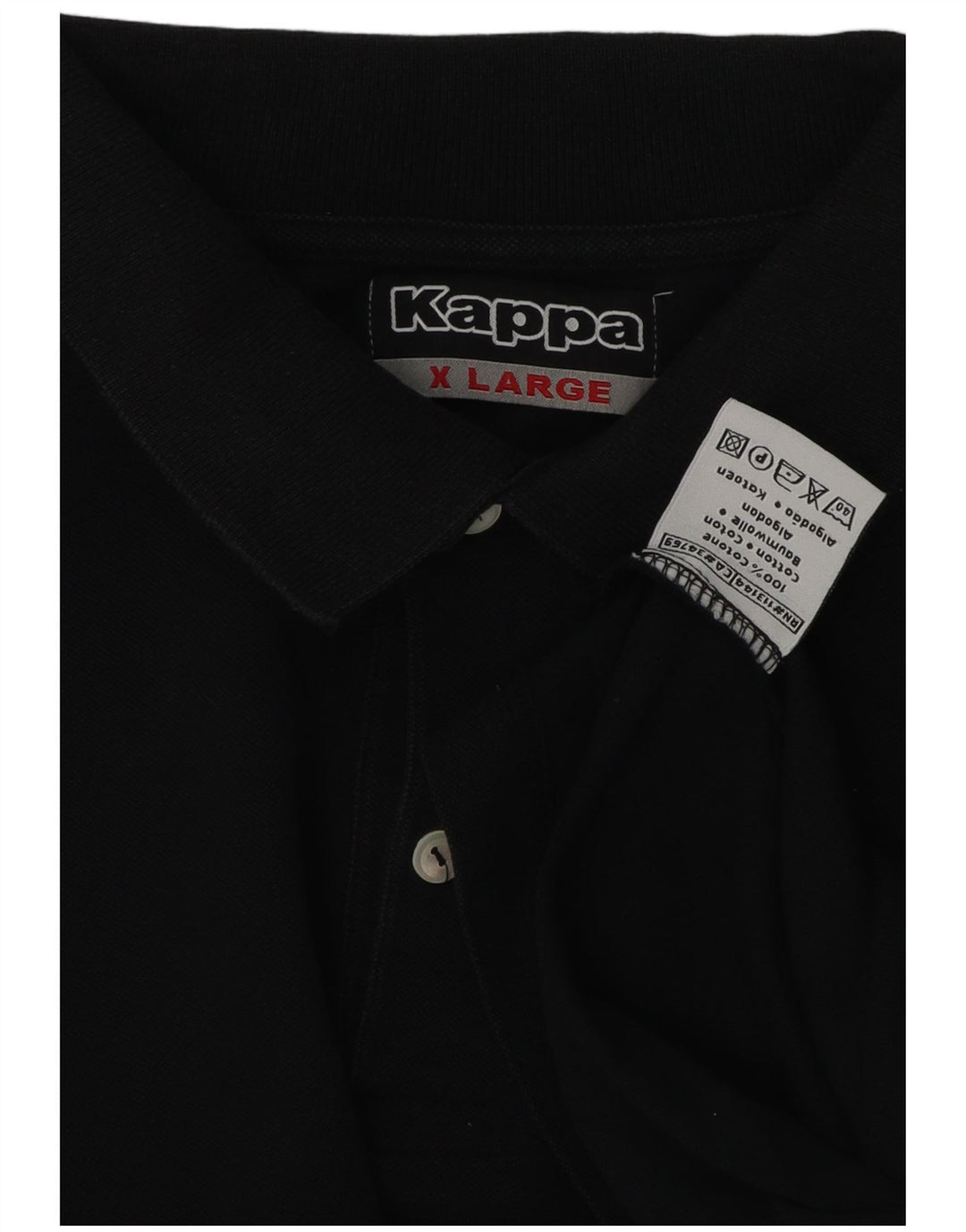 KAPPA Mens Polo Shirt XL Black Cotton