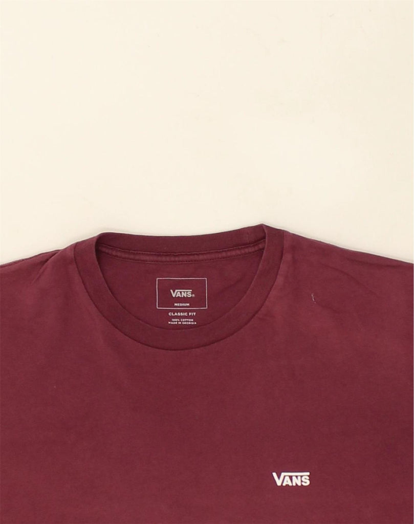 VANS Womens Classic Fit Crop Top UK 14 Medium Burgundy Cotton | Vintage Vans | Thrift | Second-Hand Vans | Used Clothing | Messina Hembry 