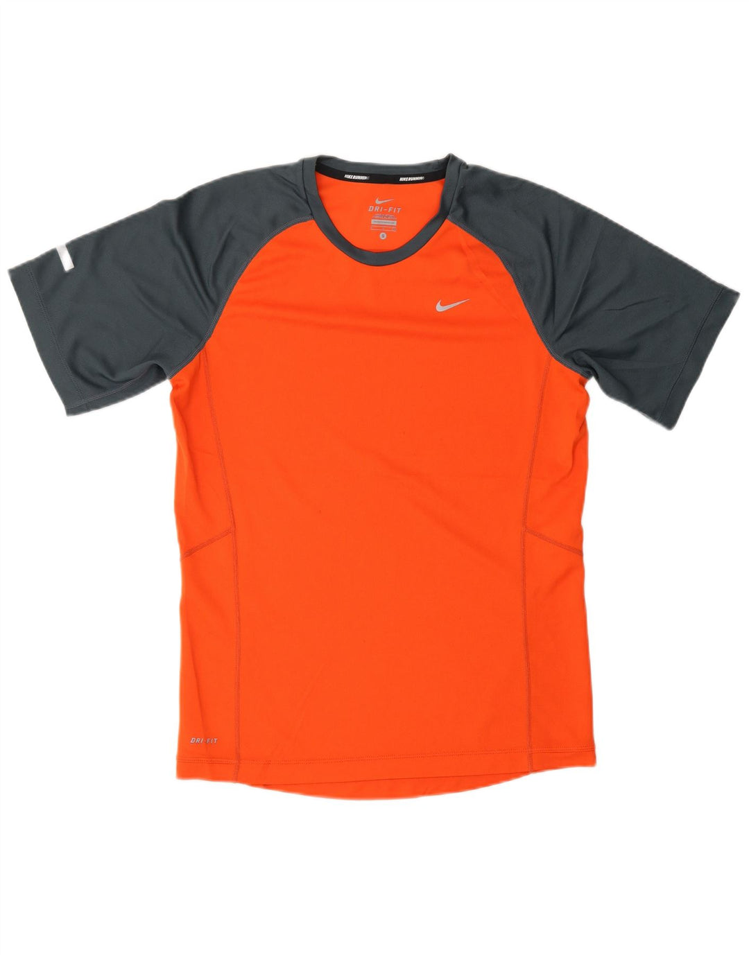 NIKE Mens Dri Fit T-Shirt Top Small Orange Colourblock