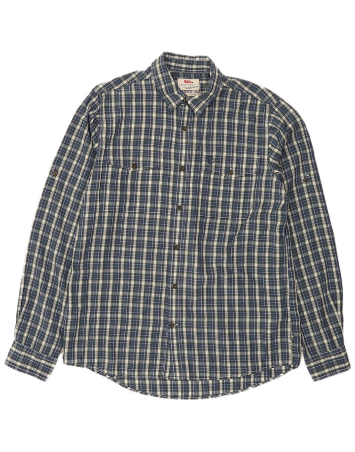 Fjall Raven Mens Regular Fit Shirt Large Blue Check Lyocell