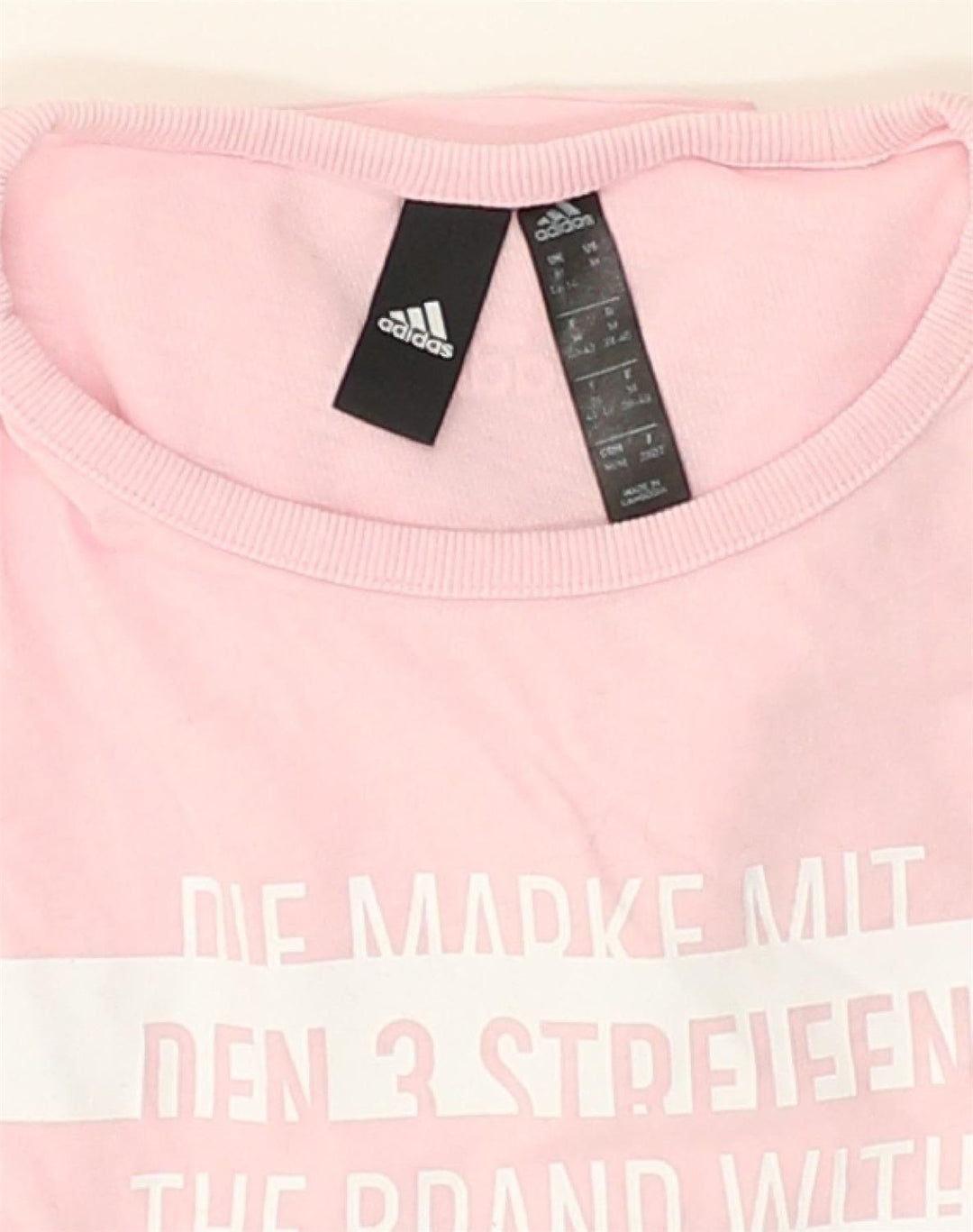 ADIDAS Womens Graphic T-Shirt Top UK 12/14 Medium Pink | Vintage Adidas | Thrift | Second-Hand Adidas | Used Clothing | Messina Hembry 