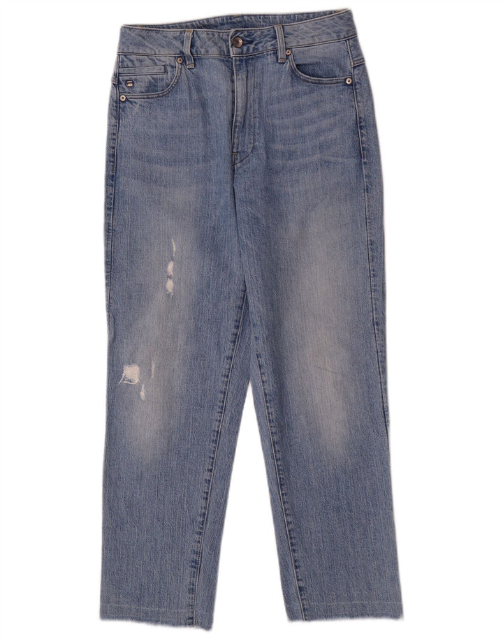 G-Star Womens Distressed Straight Jeans W26 L26 Blue
