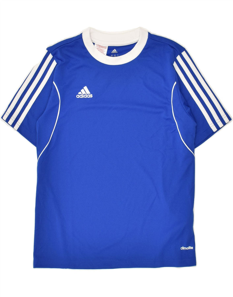 ADIDAS Boys Climalite T-Shirt Top 11-12 Years YL Blue Polyester | Vintage Adidas | Thrift | Second-Hand Adidas | Used Clothing | Messina Hembry 