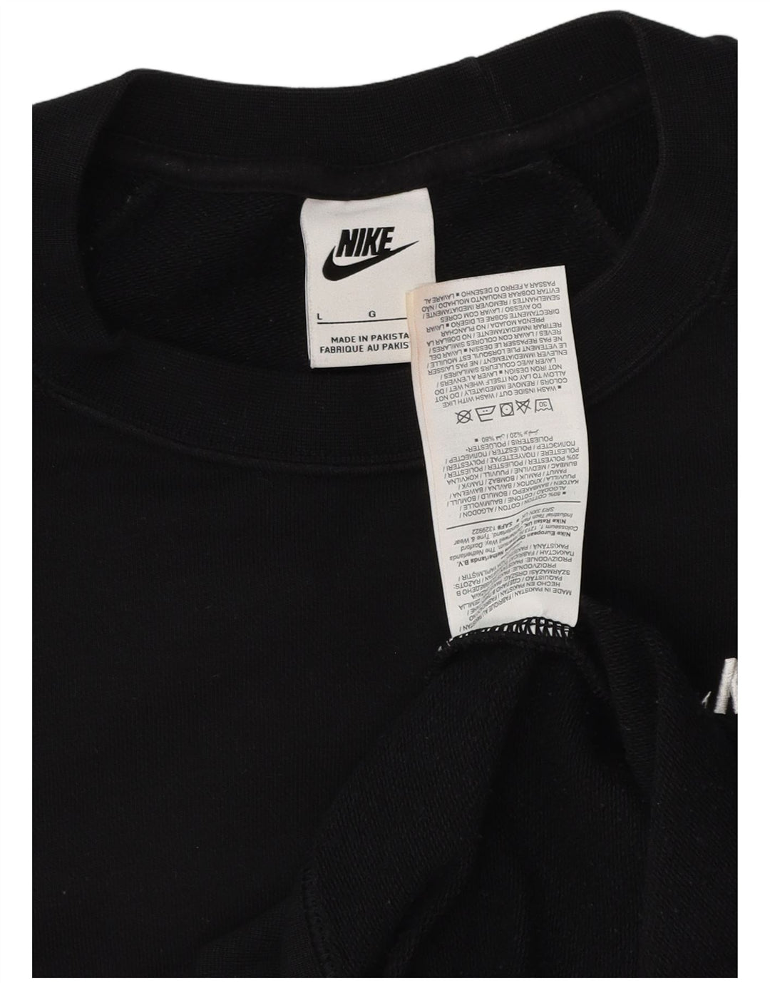 Nike Mens Sweatshirt Jumper Large Black Cotton