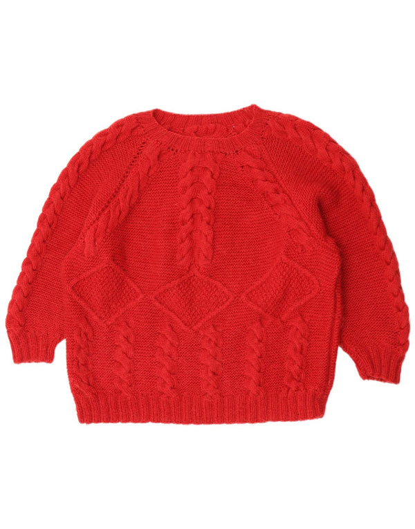Vintage Womens Crew Neck Jumper Sweater UK 14 Large Red