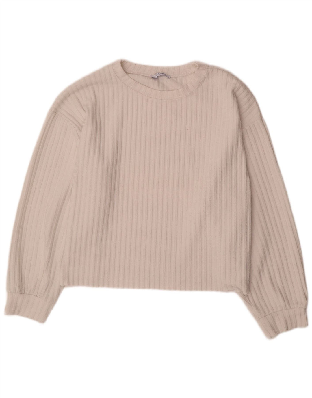 Zara Womens Trafaluc Oversized Top Long Sleeve UK 16 Large White Polyester