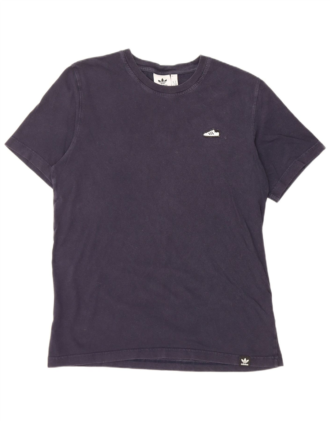 Adidas Mens T-Shirt Top Medium Navy Blue Cotton