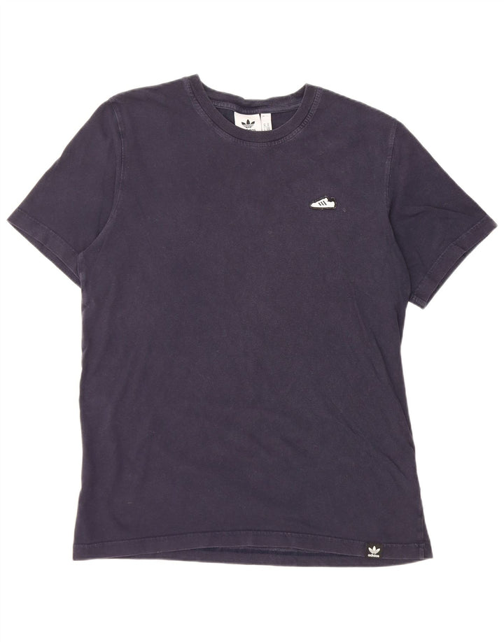 Adidas Mens T-Shirt Top Medium Navy Blue Cotton