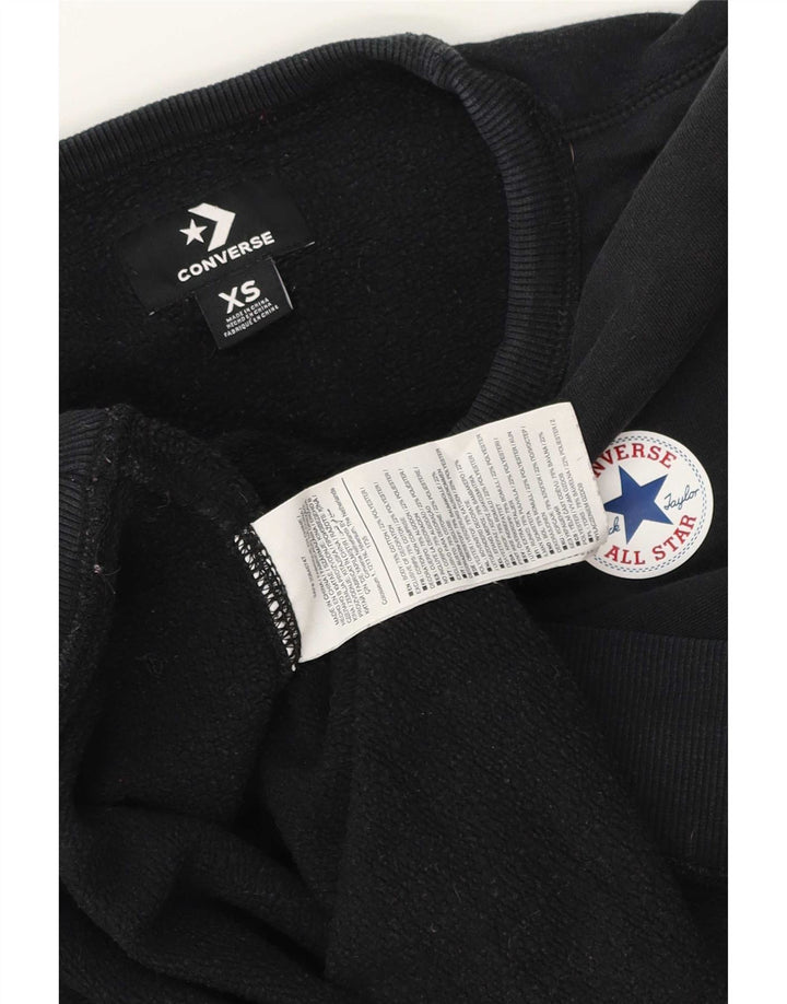 Converse Womens Oversized Sweatshirt Jumper UK 6 XS Black Cotton