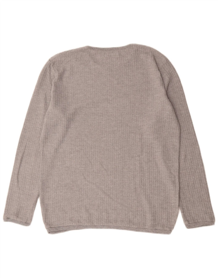 Zara Mens Crew Neck Jumper Sweater Large Grey Polyester