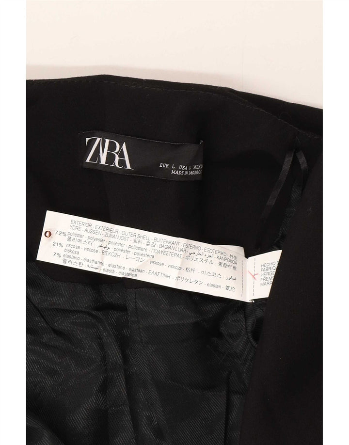 Zara Womens Blazer Jacket UK 14 Large Black Polyester