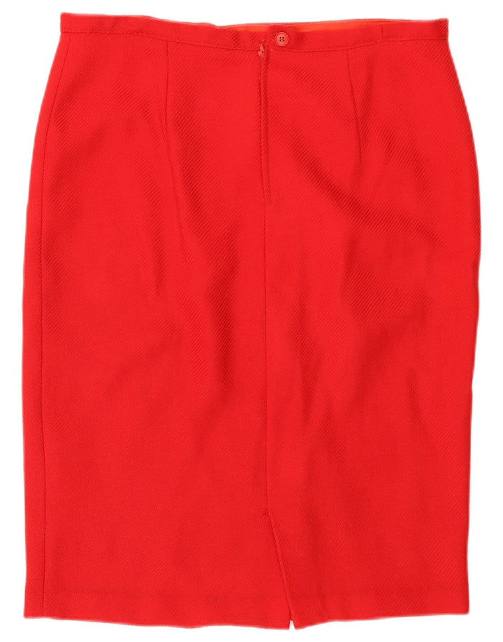Vintage Womens Pencil Skirt W34 Large Red