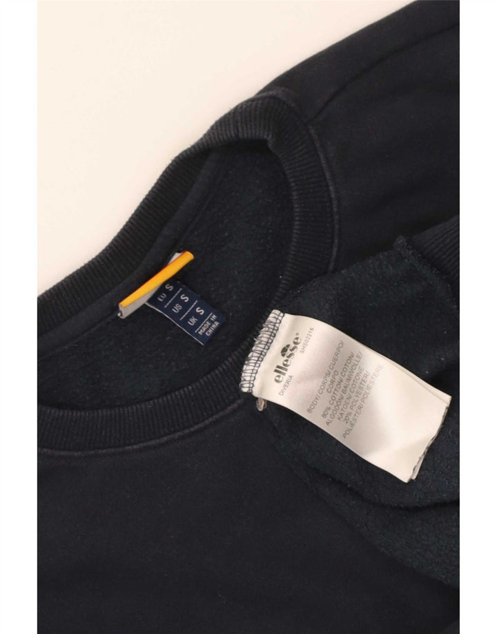 Ellesse Mens Sweatshirt Jumper Small Navy Blue Cotton