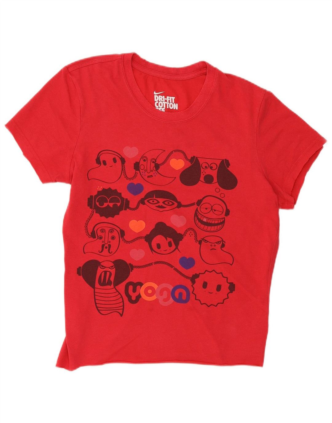 Nike Womens Dri Fit Graphic T-Shirt Top UK 12/14 Medium Red