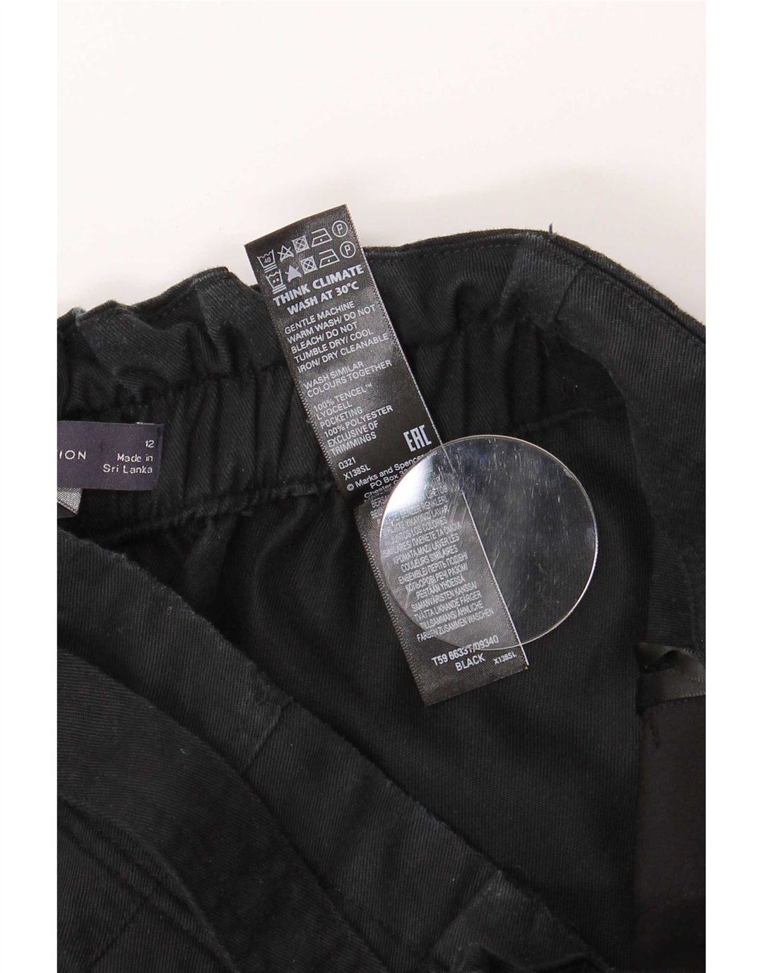 Marks & Spencer Womens Tapered Harem Trousers UK 12 Medium W30 L26 Black
