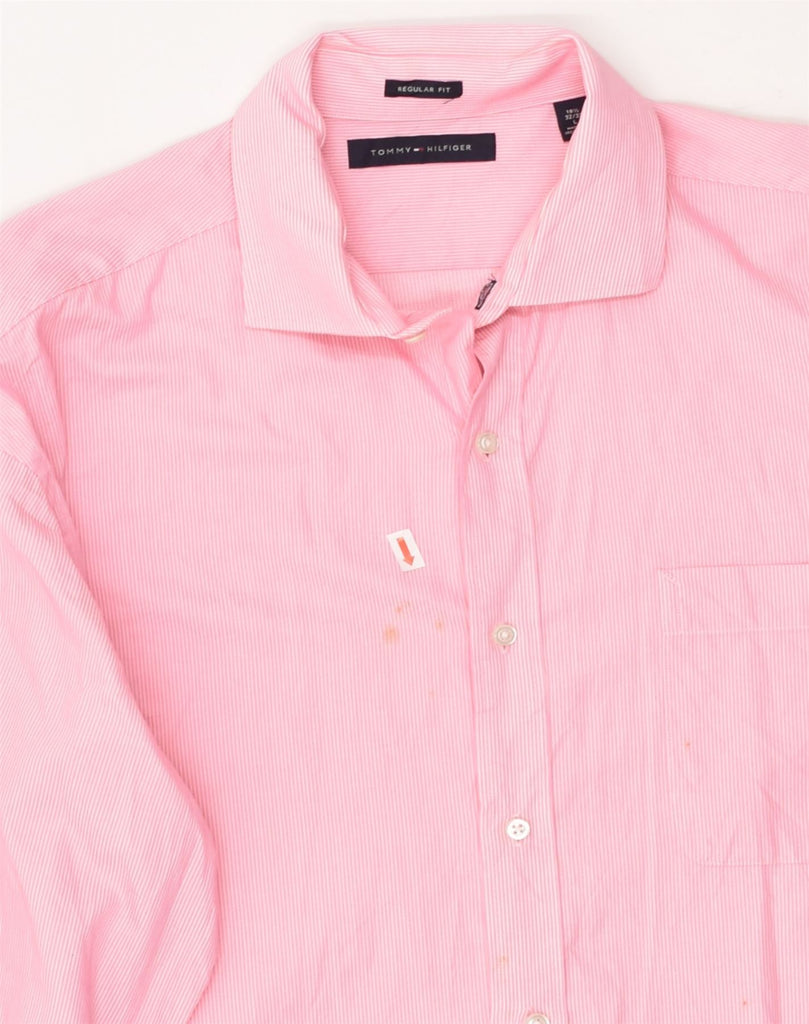 TOMMY HILFIGER Mens Regular Fit Shirt Size 16 1/2 Large Pink Pinstripe | Vintage Tommy Hilfiger | Thrift | Second-Hand Tommy Hilfiger | Used Clothing | Messina Hembry 