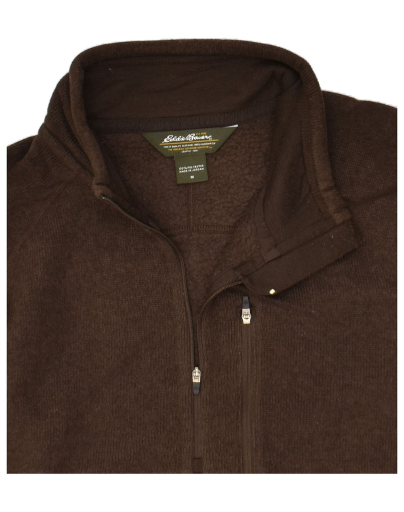 EDDIE BAUER Mens Zip Neck Sweatshirt Jumper Medium Brown Polyester | Vintage Eddie Bauer | Thrift | Second-Hand Eddie Bauer | Used Clothing | Messina Hembry 