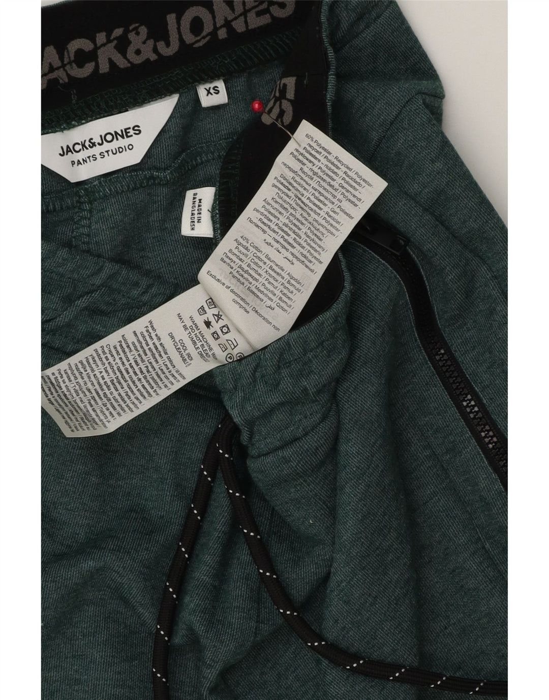 JACK & JONES Mens Sport Shorts XS  Green Polyester
