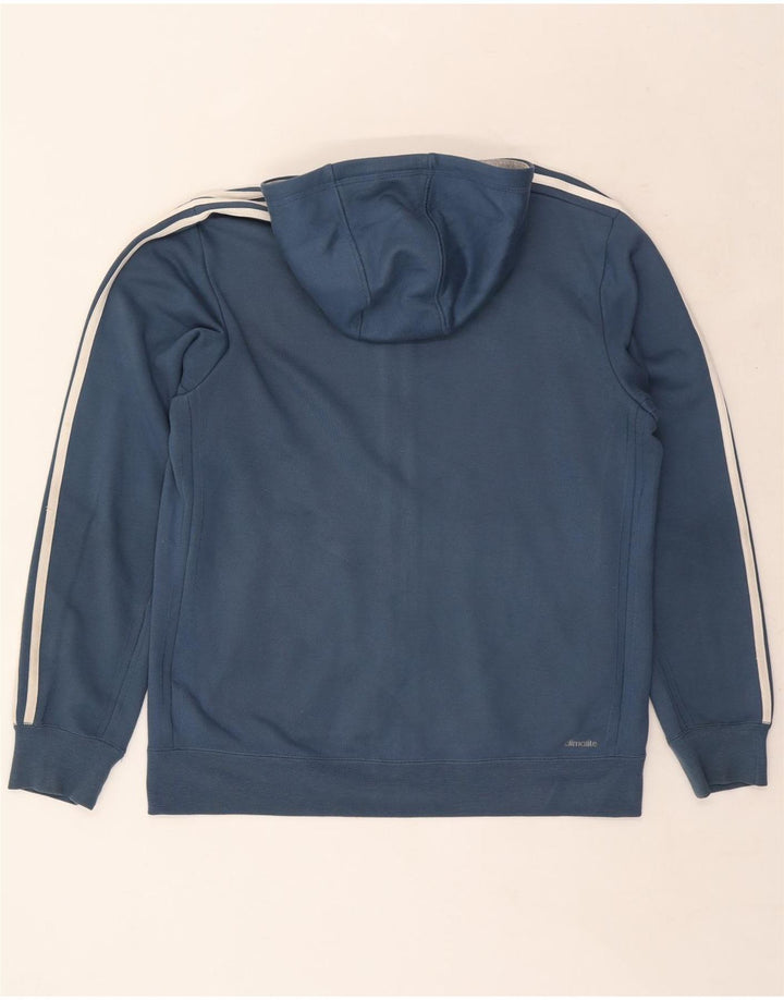 Adidas Mens Climalite Zip Hoodie Sweater Large Navy Blue Polyester