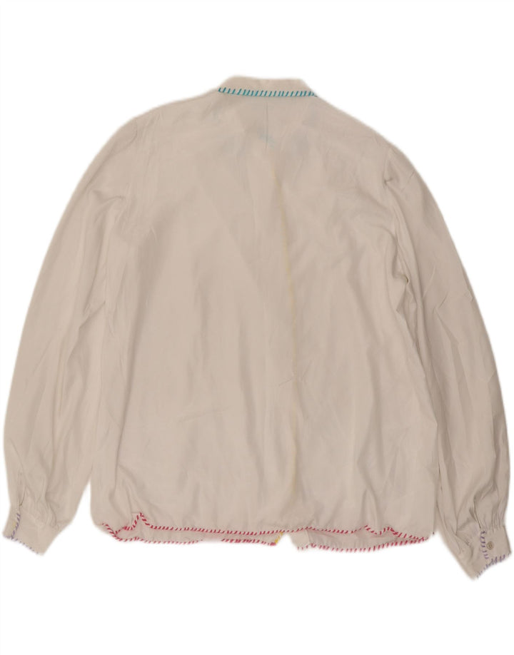 VINTAGE Womens Shirt UK 14 Large White Vintage Vintage and Second-Hand Vintage from Messina Hembry 