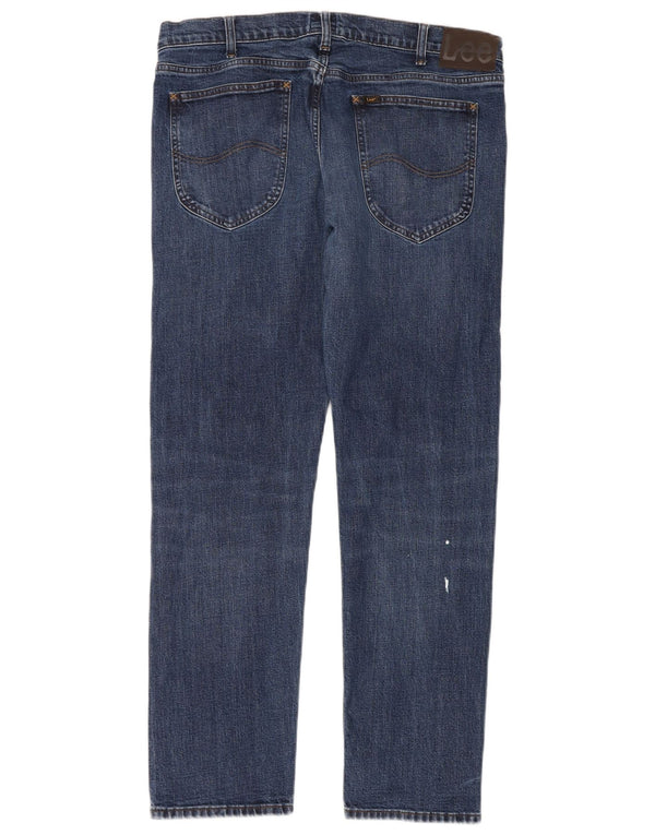 Lee Mens Daren Zip Fly Straight Jeans W36 L32 Blue Cotton