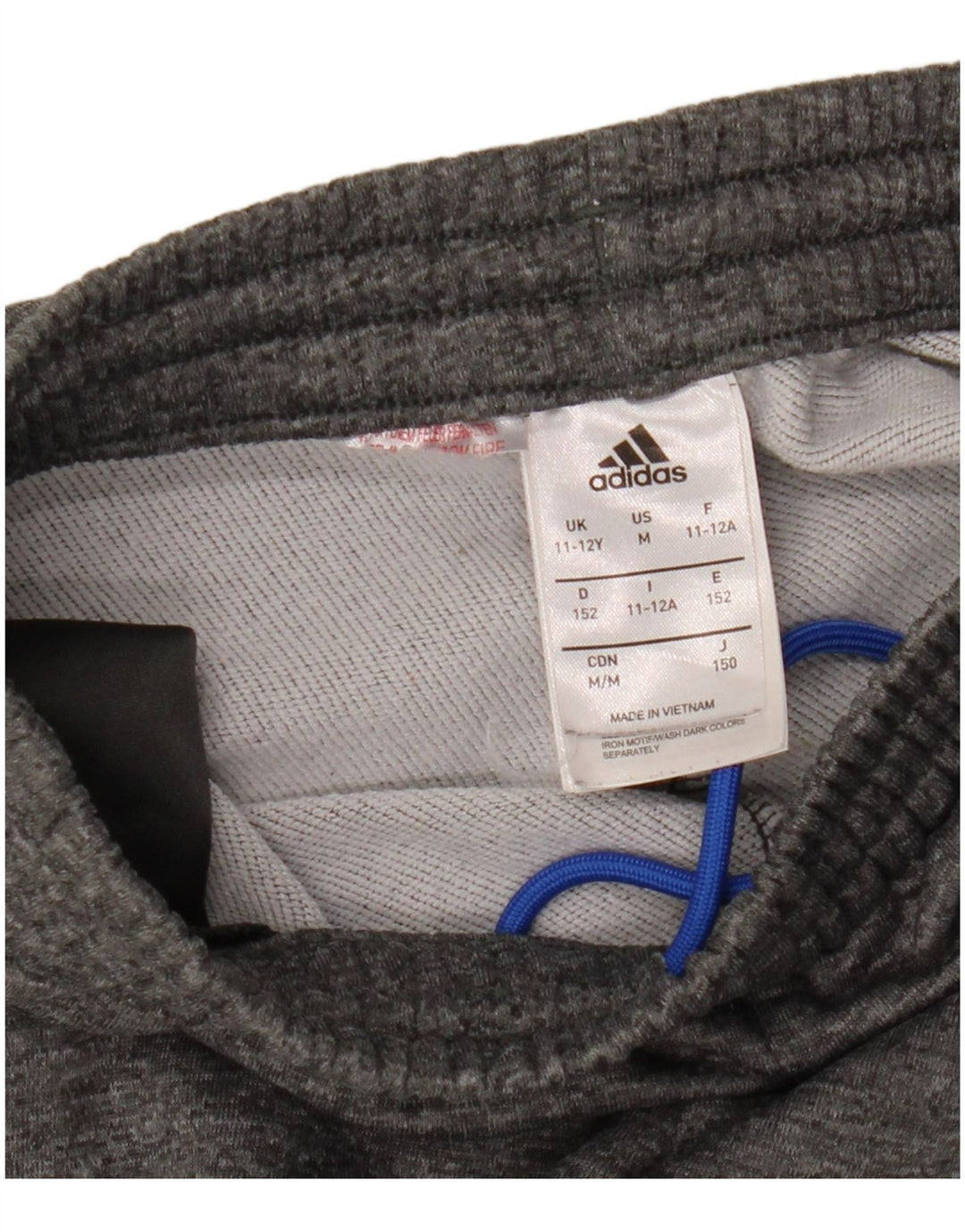 Adidas Boys Tracksuit Trousers Joggers 11-12 Years Grey Polyester