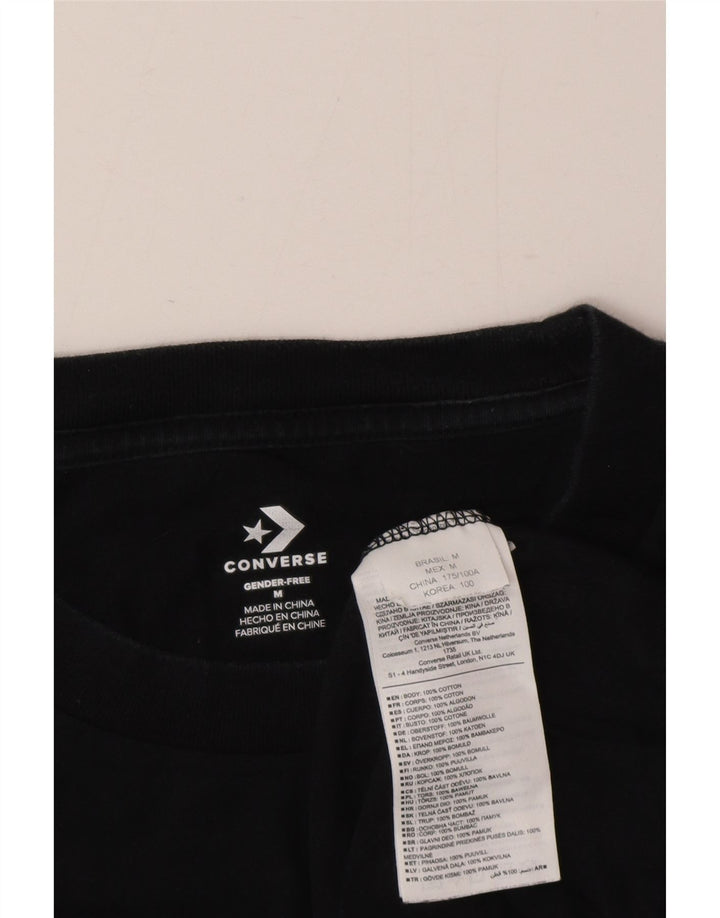 Converse Mens Top Long Sleeve Medium Black Cotton