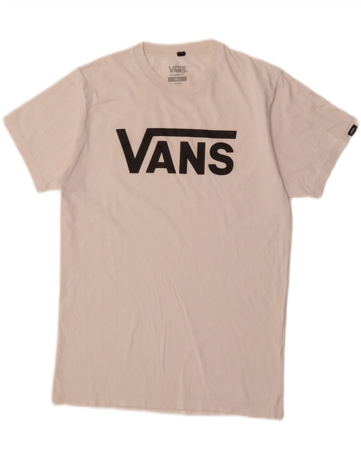 VANS Mens Classic Fit Graphic T-Shirt Top Small White Cotton Vintage Vans and Second-Hand Vans from Messina Hembry 