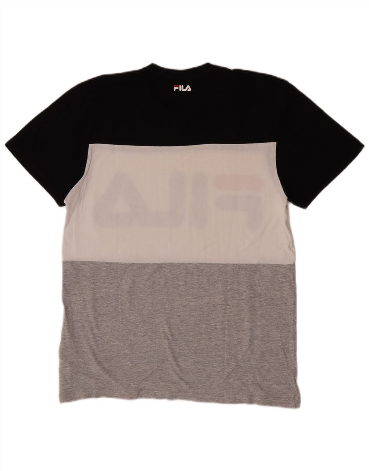 Fila Mens Graphic T-Shirt Top Small Multicoloured Colourblock Cotton