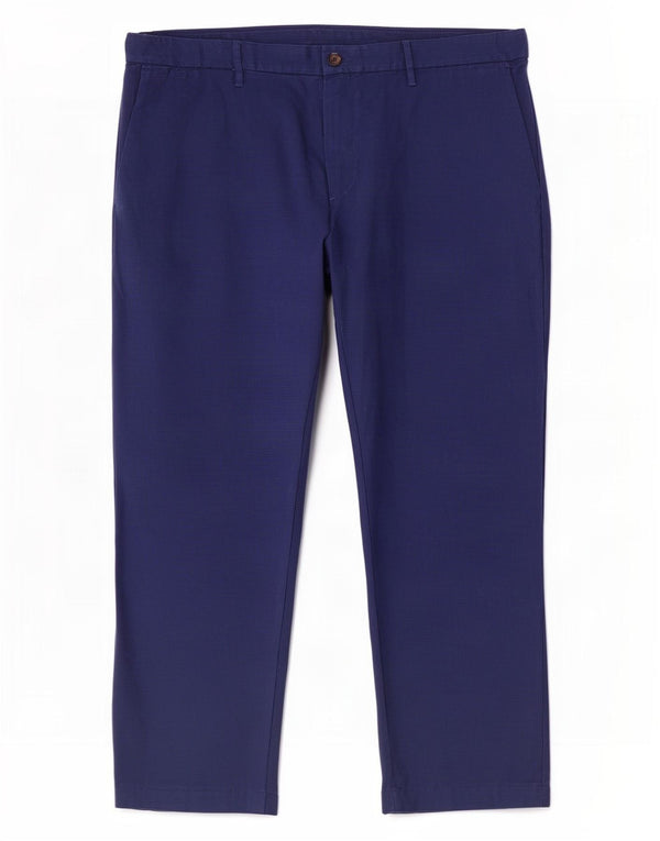Tommy Hilfiger Mens Straight Chino Trousers W40 L27 Blue Houndstooth Cotton
