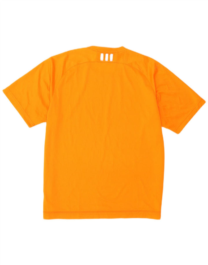 Adidas Mens Climalite T-Shirt Top Large Orange Polyester