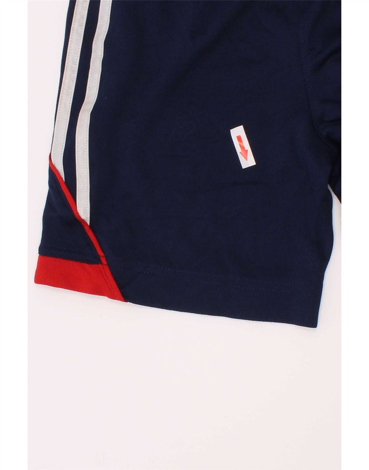 Adidas Boys Sport Shorts 5-6 Years Navy Blue Colourblock Polyester