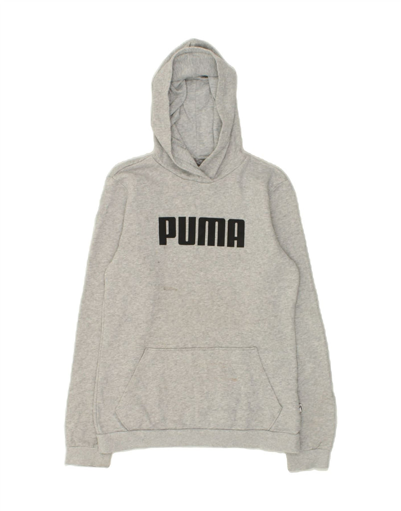 PUMA Boys Graphic Hoodie Jumper 15-16 Years Grey Cotton | Vintage Puma | Thrift | Second-Hand Puma | Used Clothing | Messina Hembry 