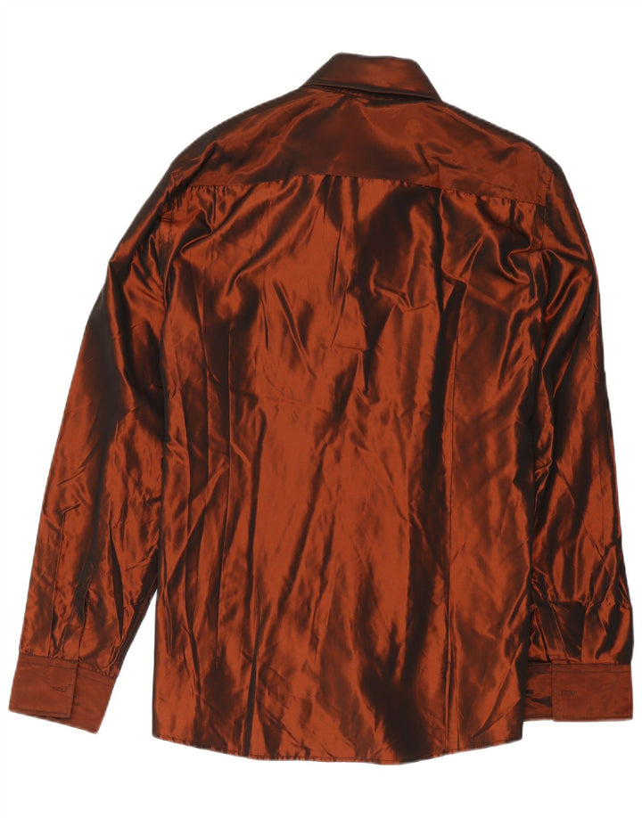 Carlo Pignatelli Mens Shirt Size 43 Large Brown Acetate