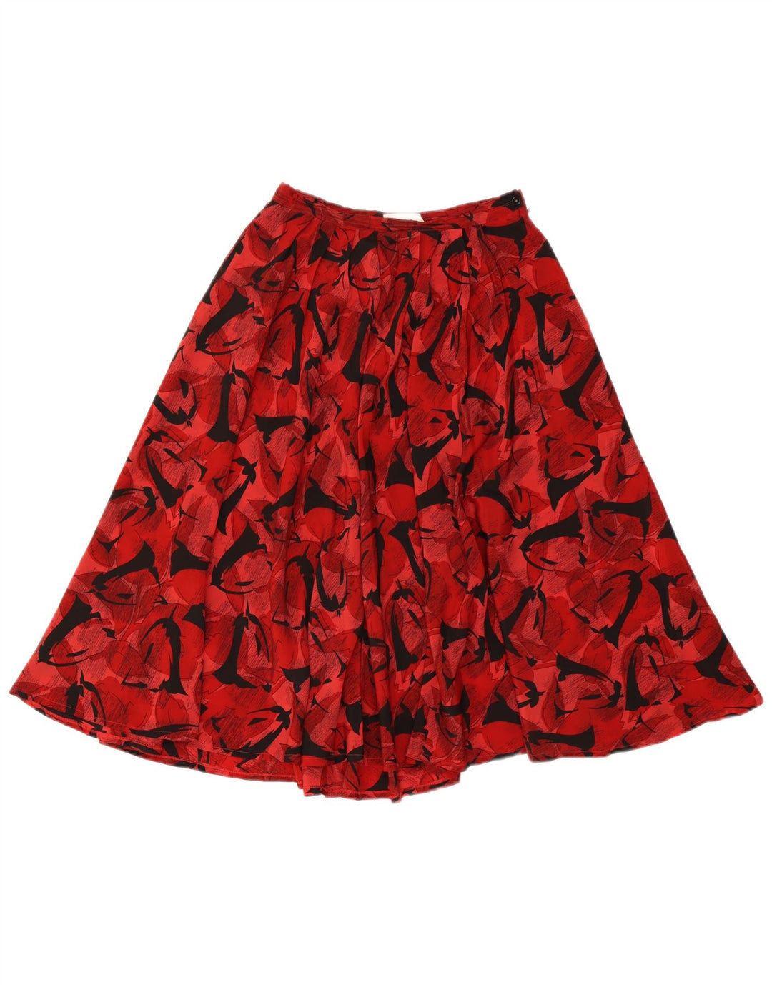Vintage Womens Abstract Pattern Pleated Skirt IT 42 Medium W26 Red Classic