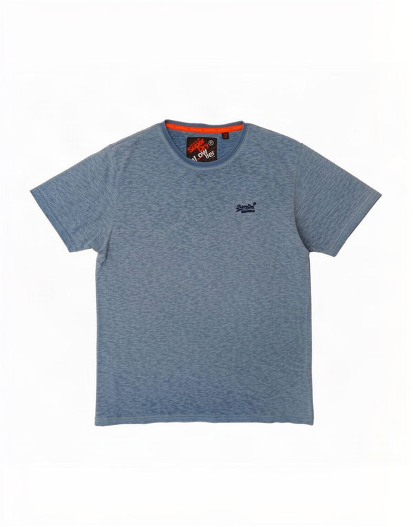 Superdry Mens T-Shirt Top 2XL Blue Flecked Cotton