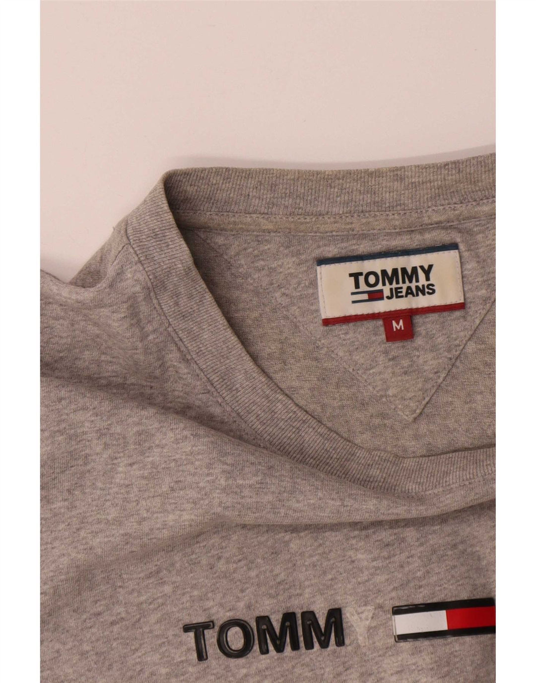 Tommy Hilfiger Mens Graphic T-Shirt Top Medium Grey Cotton