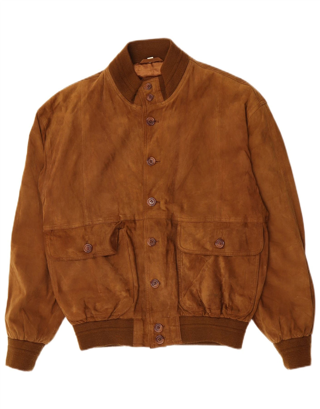 Vintage Mens Suede Bomber Jacket IT 48 Medium Brown Leather