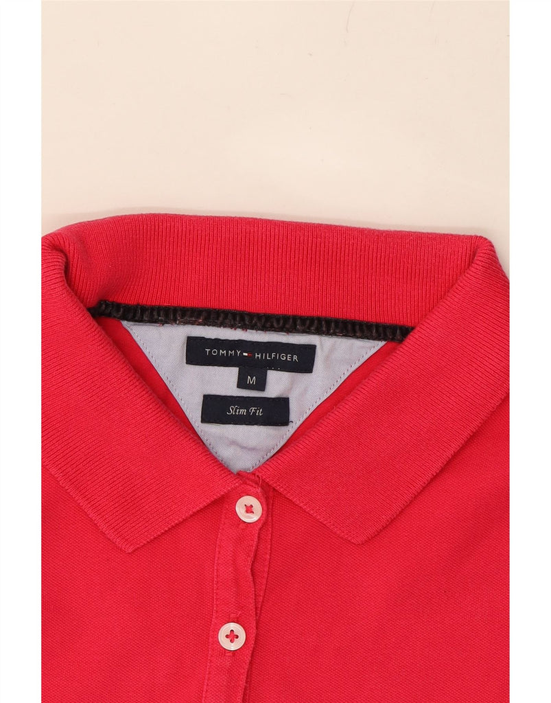 TOMMY HILFIGER Womens Slim Fit Polo Shirt UK 12 Medium Pink Cotton Vintage Tommy Hilfiger and Second-Hand Tommy Hilfiger from Messina Hembry 