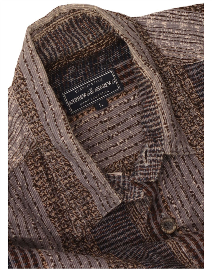 Vintage Mens Shirt Large Multicoloured Striped