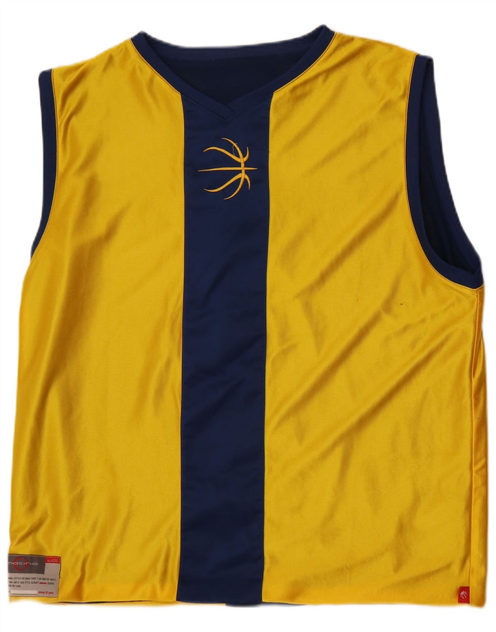 Mazine Mens Vest Top XL Yellow Colourblock Polyester
