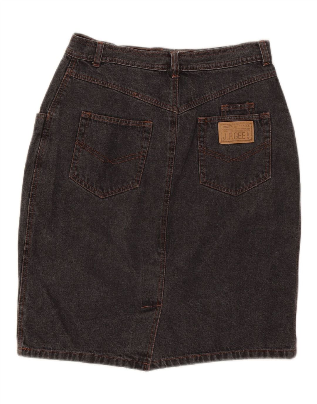 JOHN F GEE Womens Denim Skirt EU 40 Medium W28 Grey Cotton