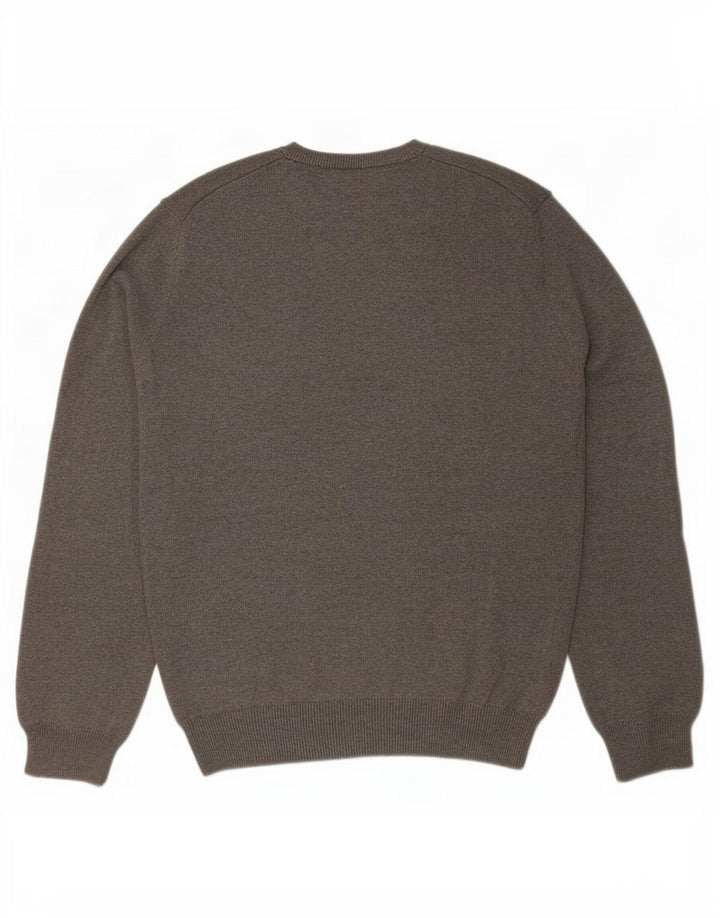 Marks & Spencer Mens Blue Harbour V-Neck Jumper Sweater Medium Grey Cotton