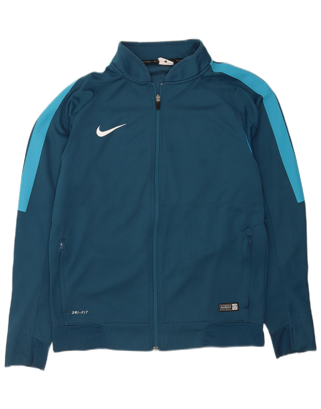 Nike Mens Dri Fit Tracksuit Top Jacket Large Blue Colourblock Polyester
