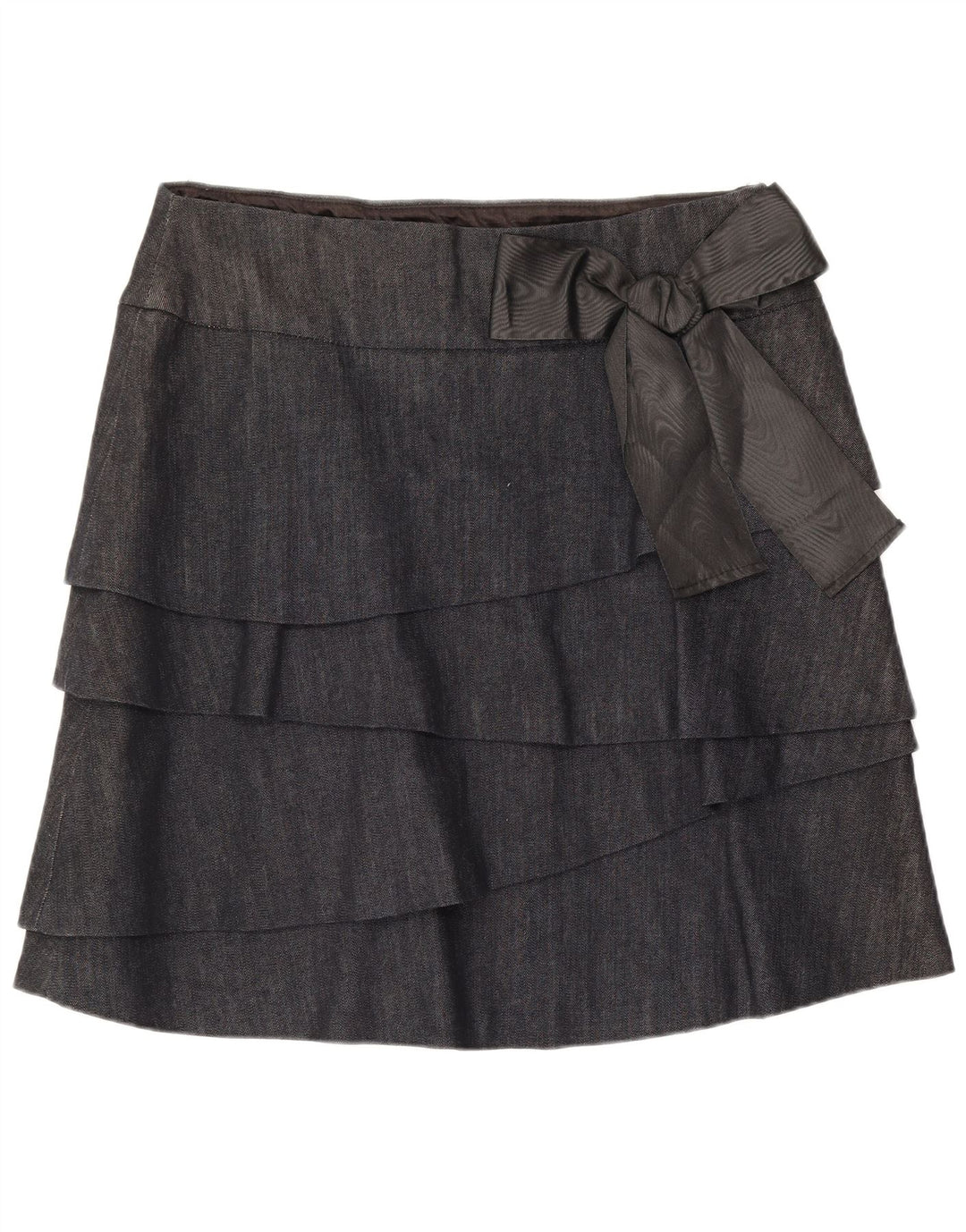 Max & Co. Womens Mini Tiered Skirt UK 12 Medium W32 Navy Blue Cotton