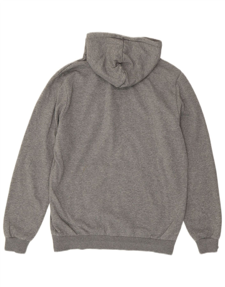 PUMA Mens Graphic Hoodie Jumper Medium Grey Cotton