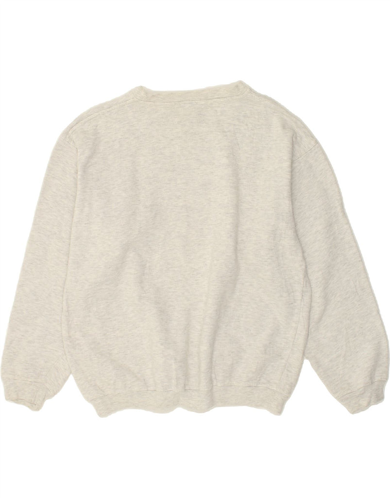 VINTAGE Mens Graphic Sweatshirt Jumper Medium Grey Cotton | Vintage Vintage | Thrift | Second-Hand Vintage | Used Clothing | Messina Hembry 