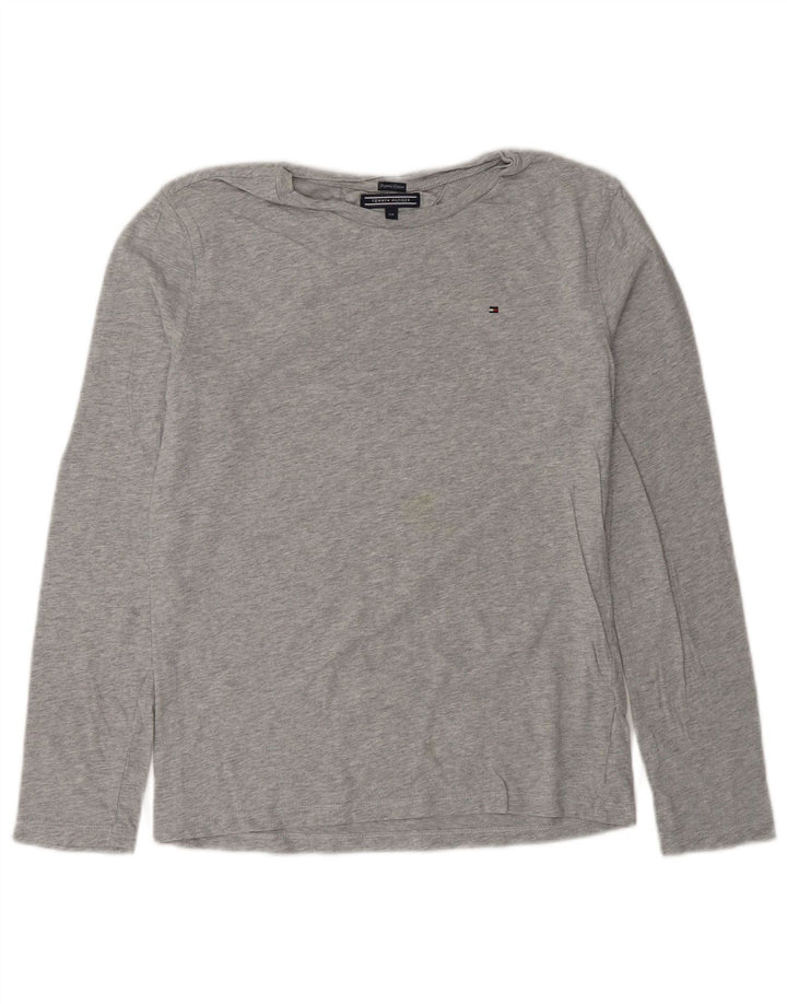 TOMMY HILFIGER Boys Top Long Sleeve 13-14 Years Grey Cotton