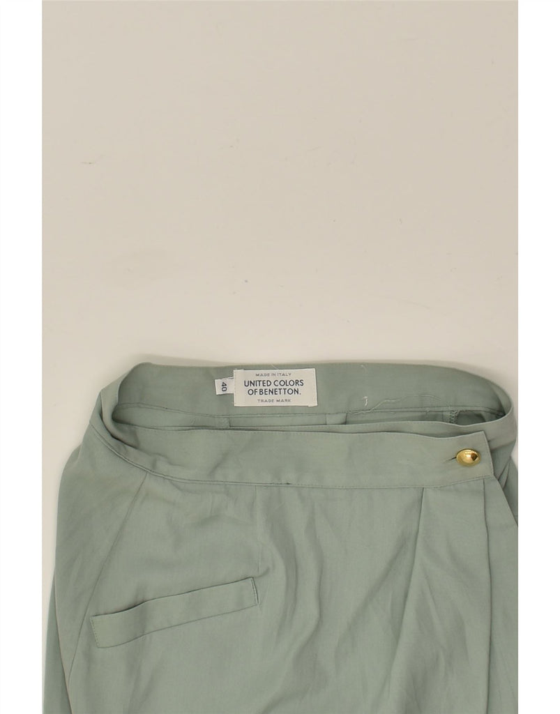 BENETTON Womens High Waist Wrap Skirt IT 40 Small W24 Grey Polyester | Vintage Benetton | Thrift | Second-Hand Benetton | Used Clothing | Messina Hembry 