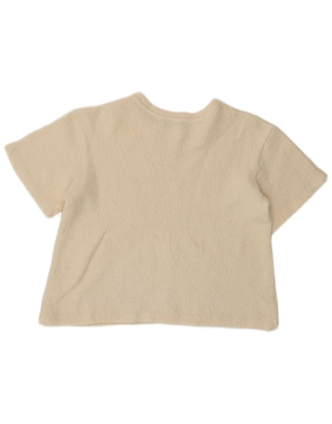 Zara Womens Crop T-Shirt Top UK 10 Small Off White
